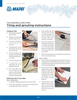 Tiling and grouting instructions - Reference guide